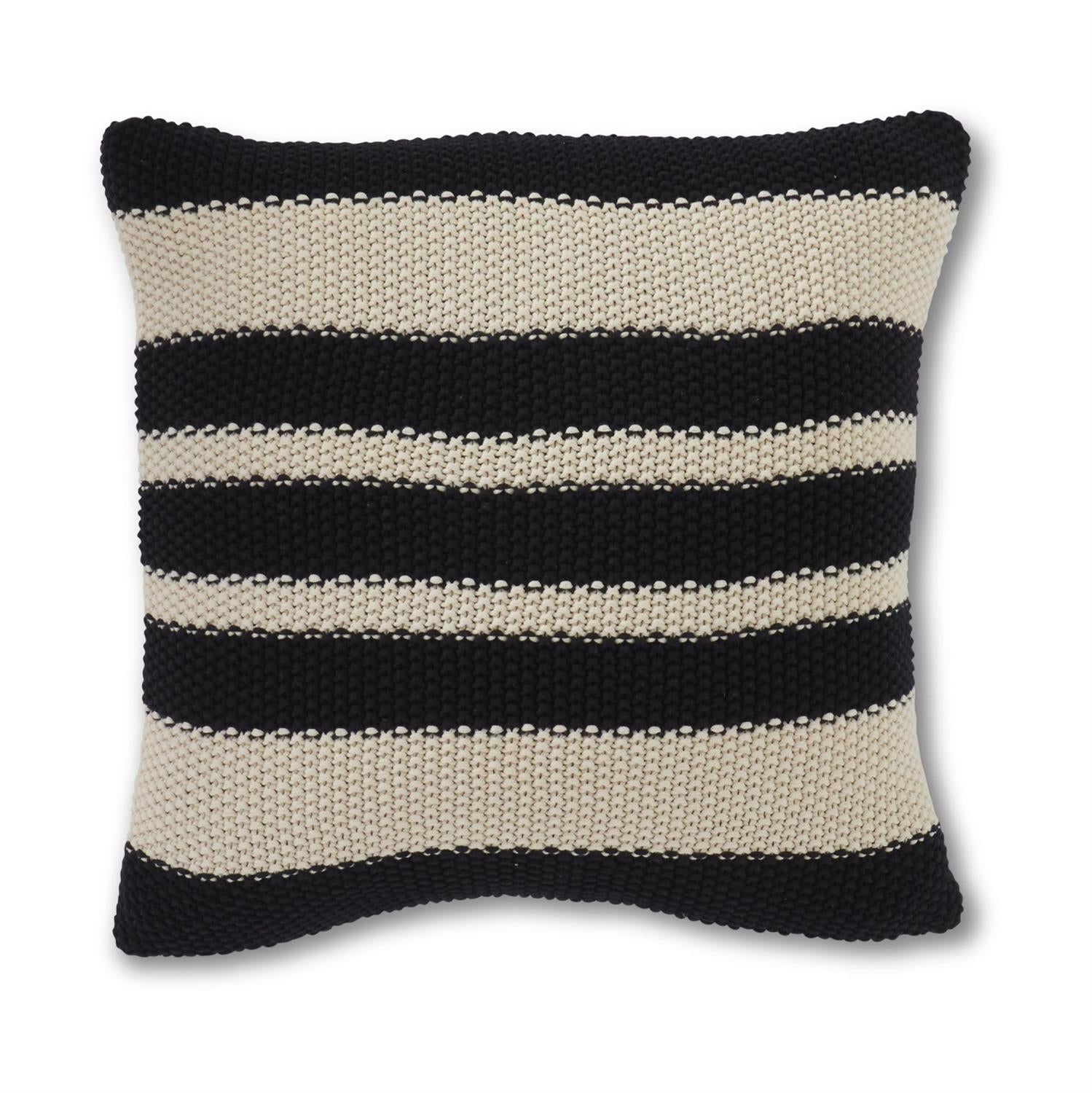 Black/Cream Striped Pillow – The Wreath Stand